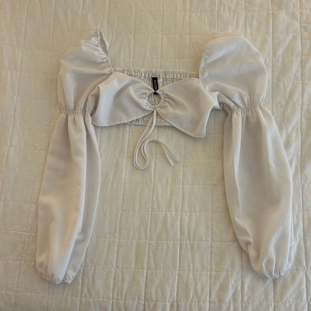 H&M White Long Sleeve Top